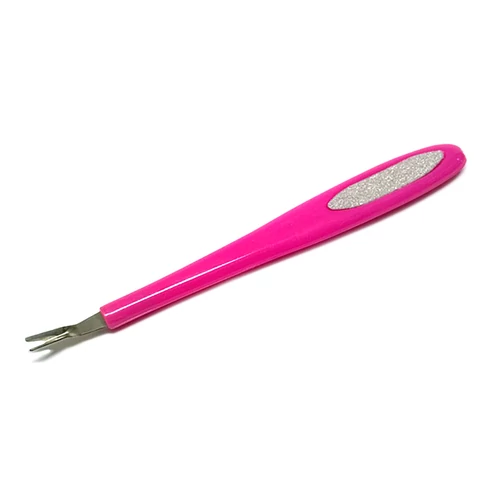 Zweiarmiger Nagelhautschneider mit kleiner Feile   Rosa