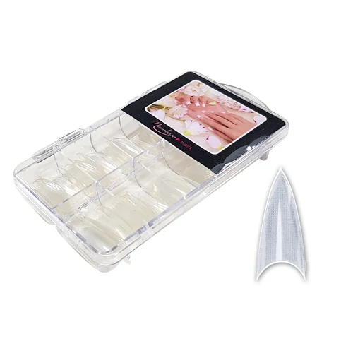 Nail tip box 100 Stück #002-C Stiletto - transparent