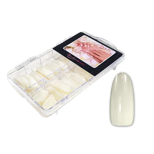 Nail tip box 100 Stück #012-N Runde Spitze - natürlich
