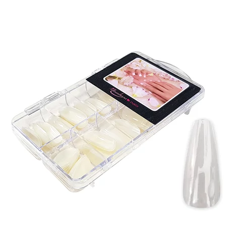 Nail tip box 100 Stück #018-C Ballerina volle Nagelspitze - Transparent